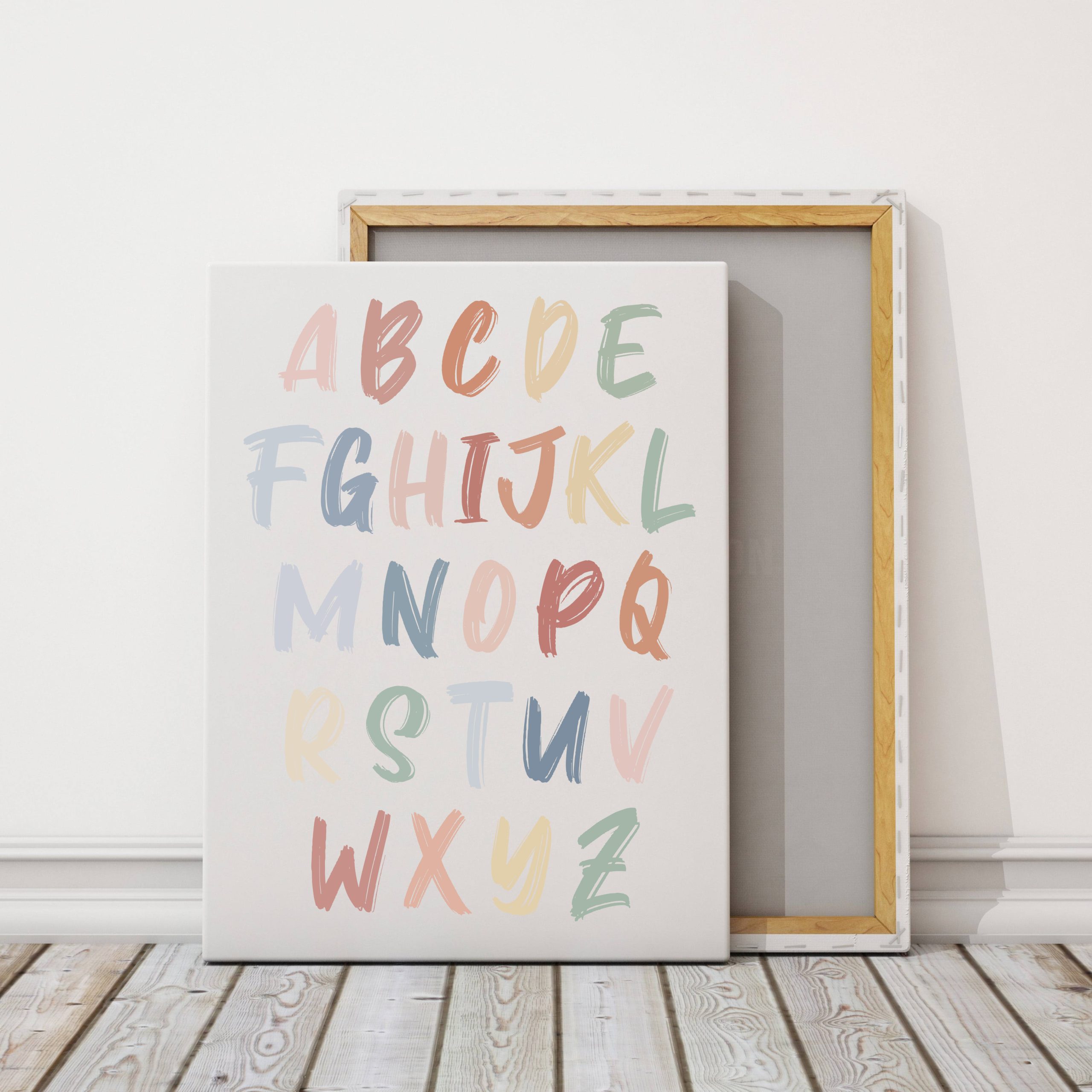 Neutral Alphabet Poster, Watercolour Alphabet, ABC Print, Nursery Alphabet Printable Wall Art, Educa