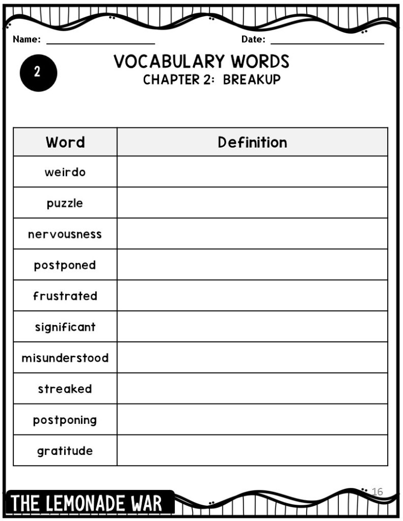The Lemonade War Novel Study Guide - Made By Teachers