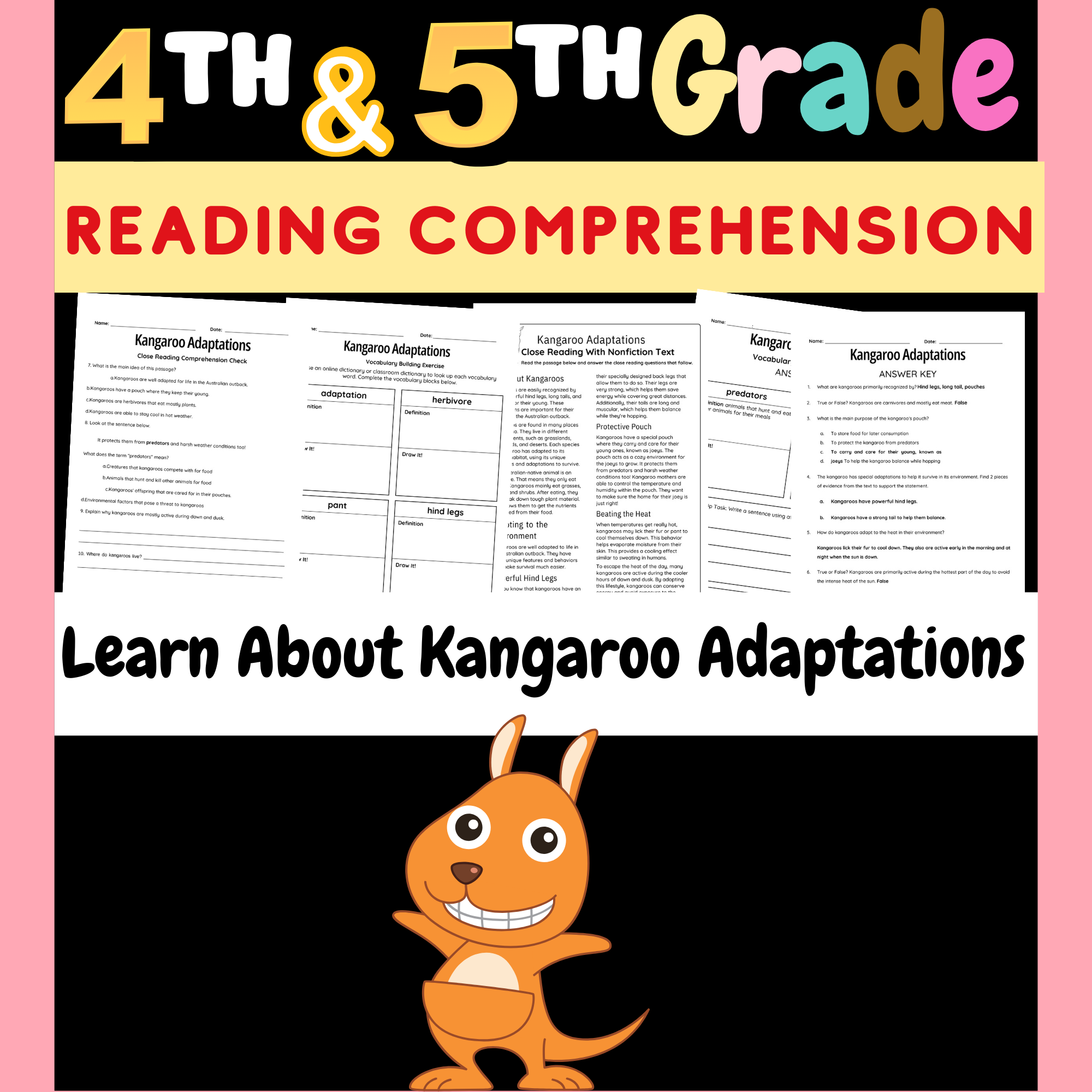 Hopping High! Learn About Kangaroo Adaptations For 4th- 5th grade