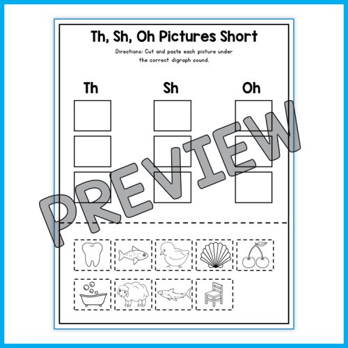 Digraph Picture Sort Worksheet - Digraph Sort Cut & Paste Worksheets ...