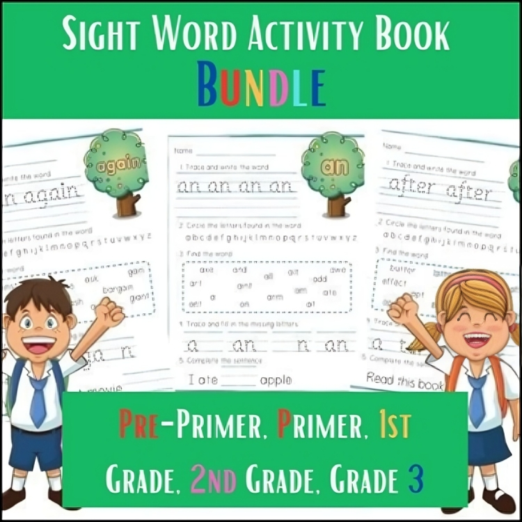 Sight Word Activity Book Bundle| Pre-Primer, Primer, 1st Grade, 2nd Grade, 3rd