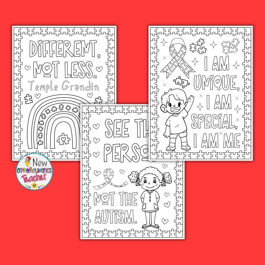 Autism Awareness Month Coloring Pages, Autism Acceptance Puzzles ...
