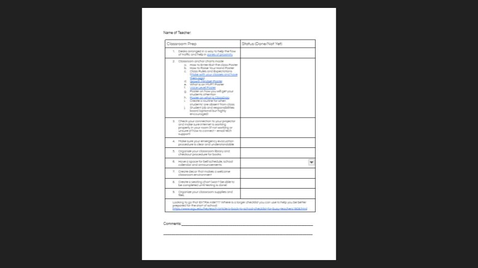 Learning Environment Professional Development - Classroom