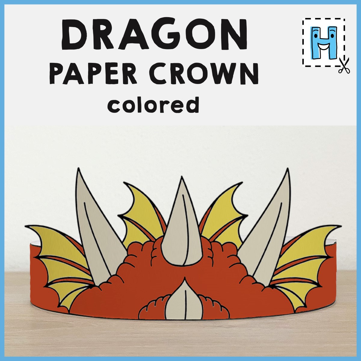 Dragon Paper Crown Headband Hat Costume Craft