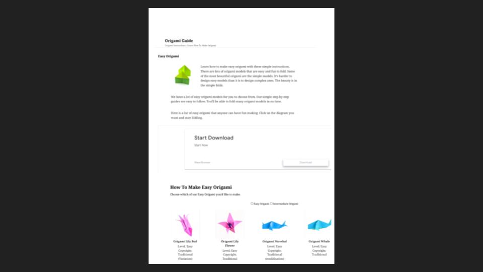 How to Make an Origami - Handout