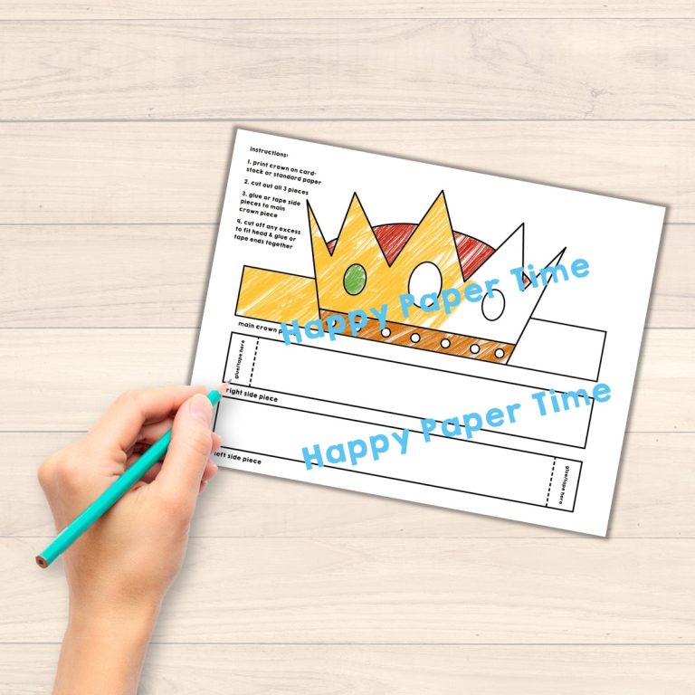 King Paper Crown Headband Hat Coloring Craft - Made By Teachers