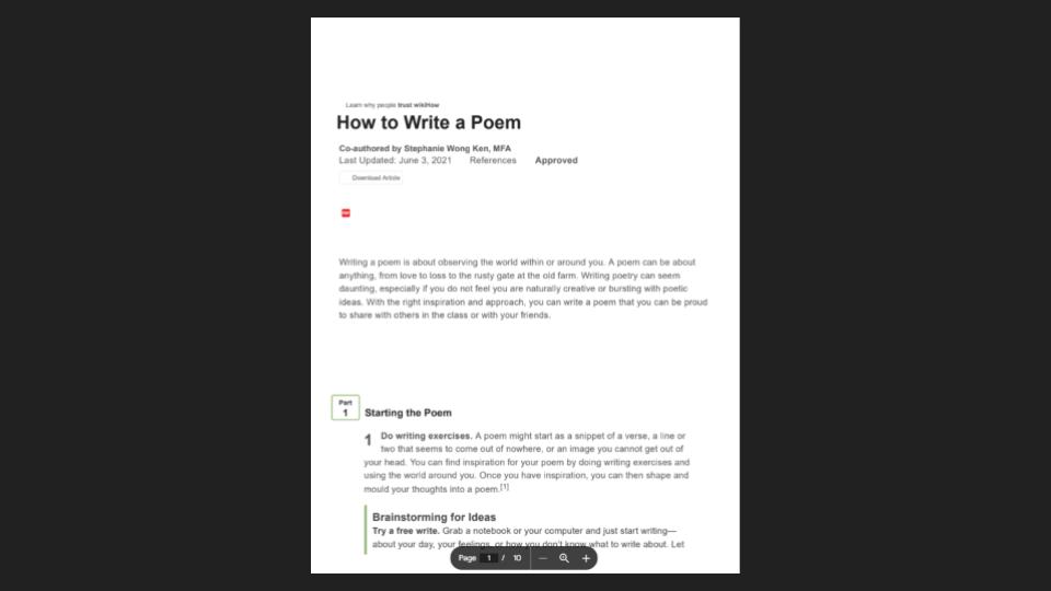 How to Write a Poem in 12 Easy Steps - Handout