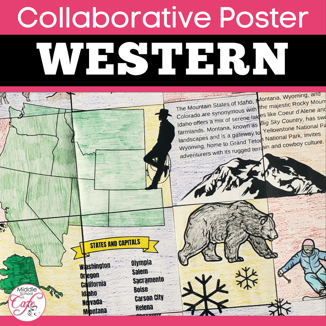 5 Regions of the United States Collaborative Poster | Western Region Activity