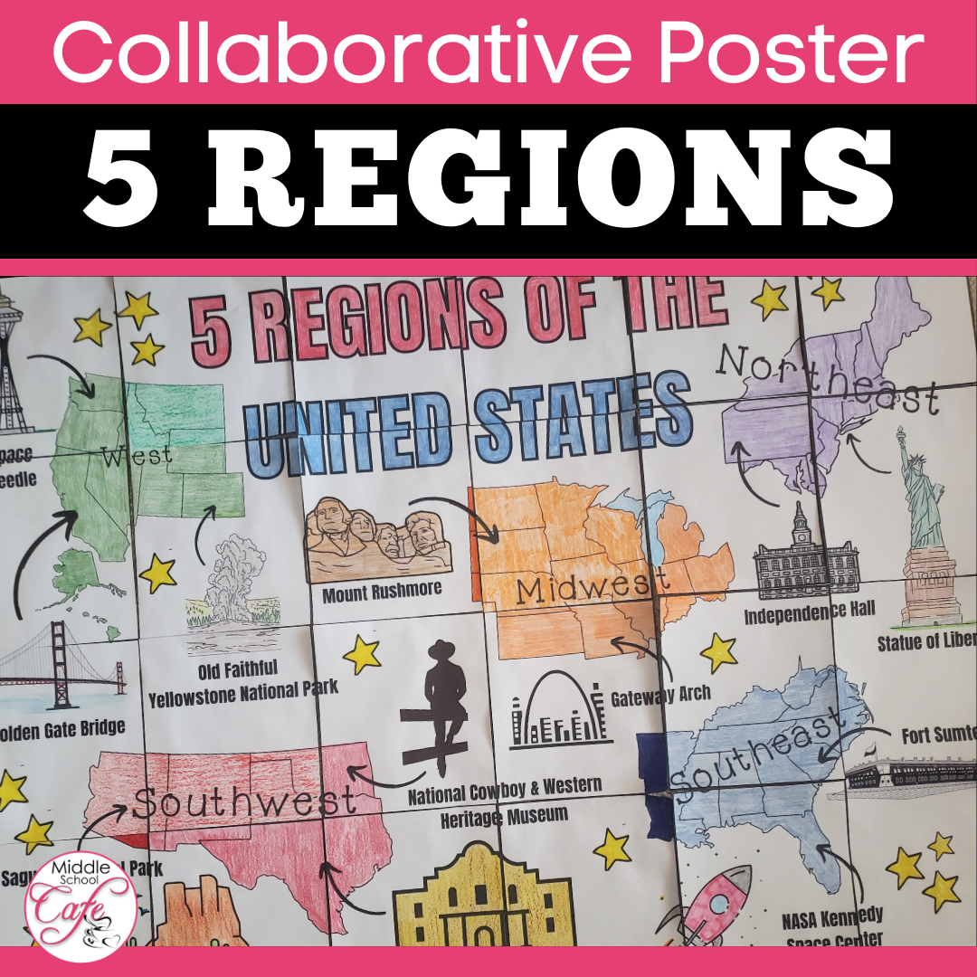 5 Regions of the United States Collaborative Poster
