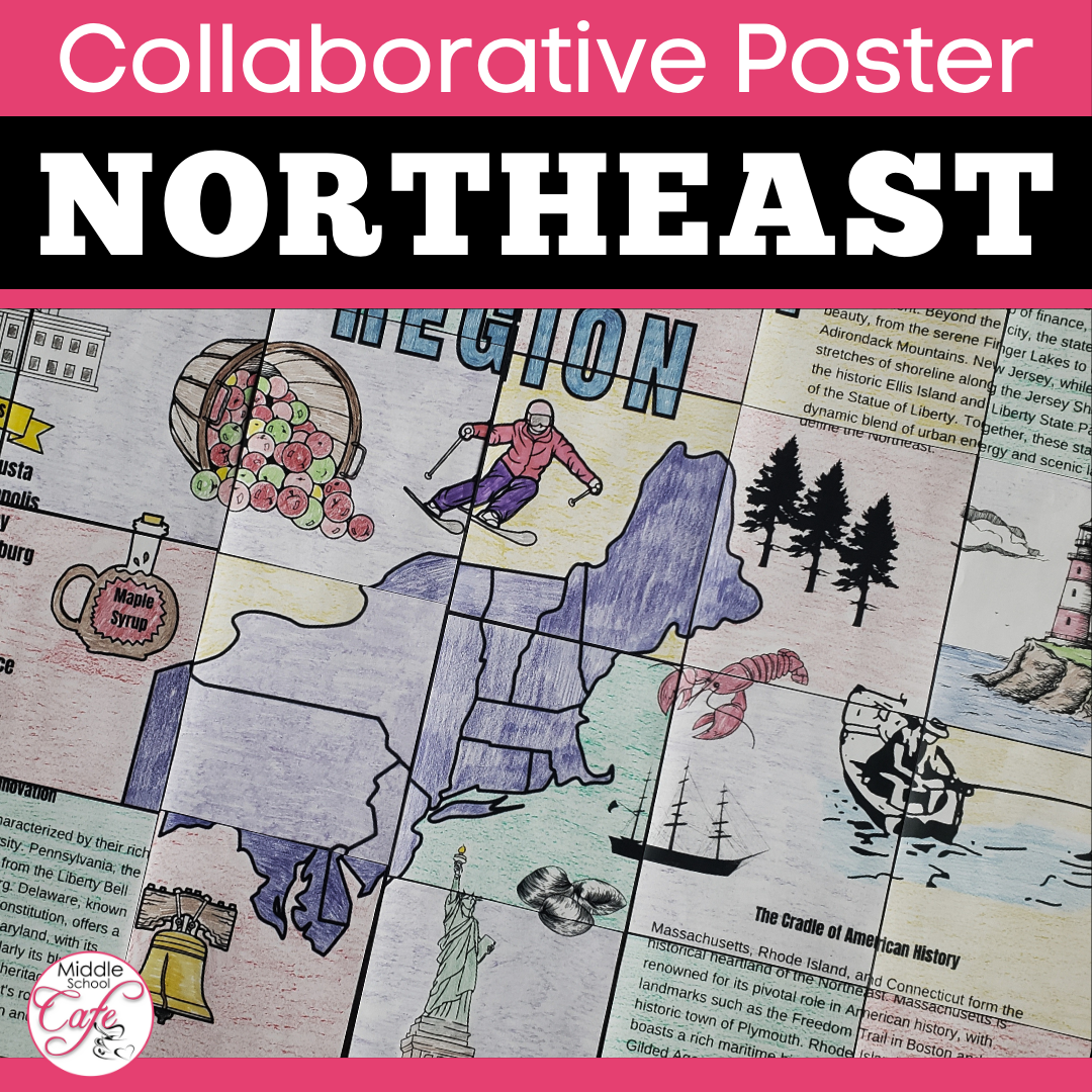 5 Regions of the United States Collaborative Poster | Northeast Region Activity