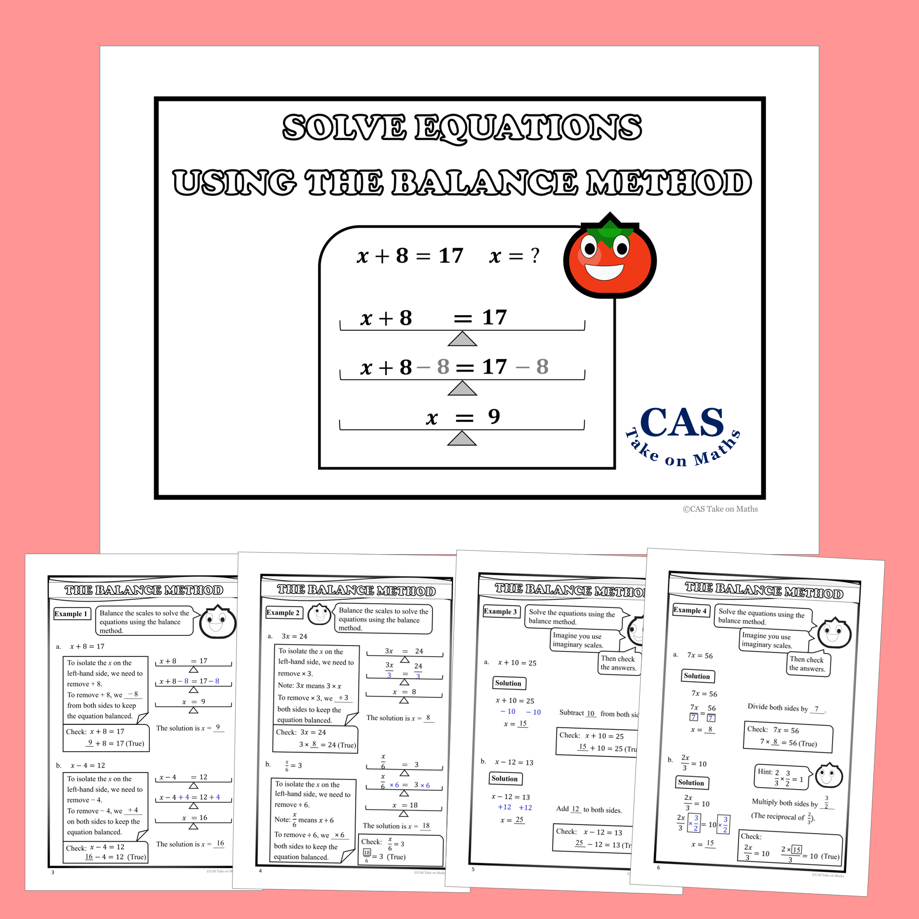 Solve One Step Linear Equations-Balance Method