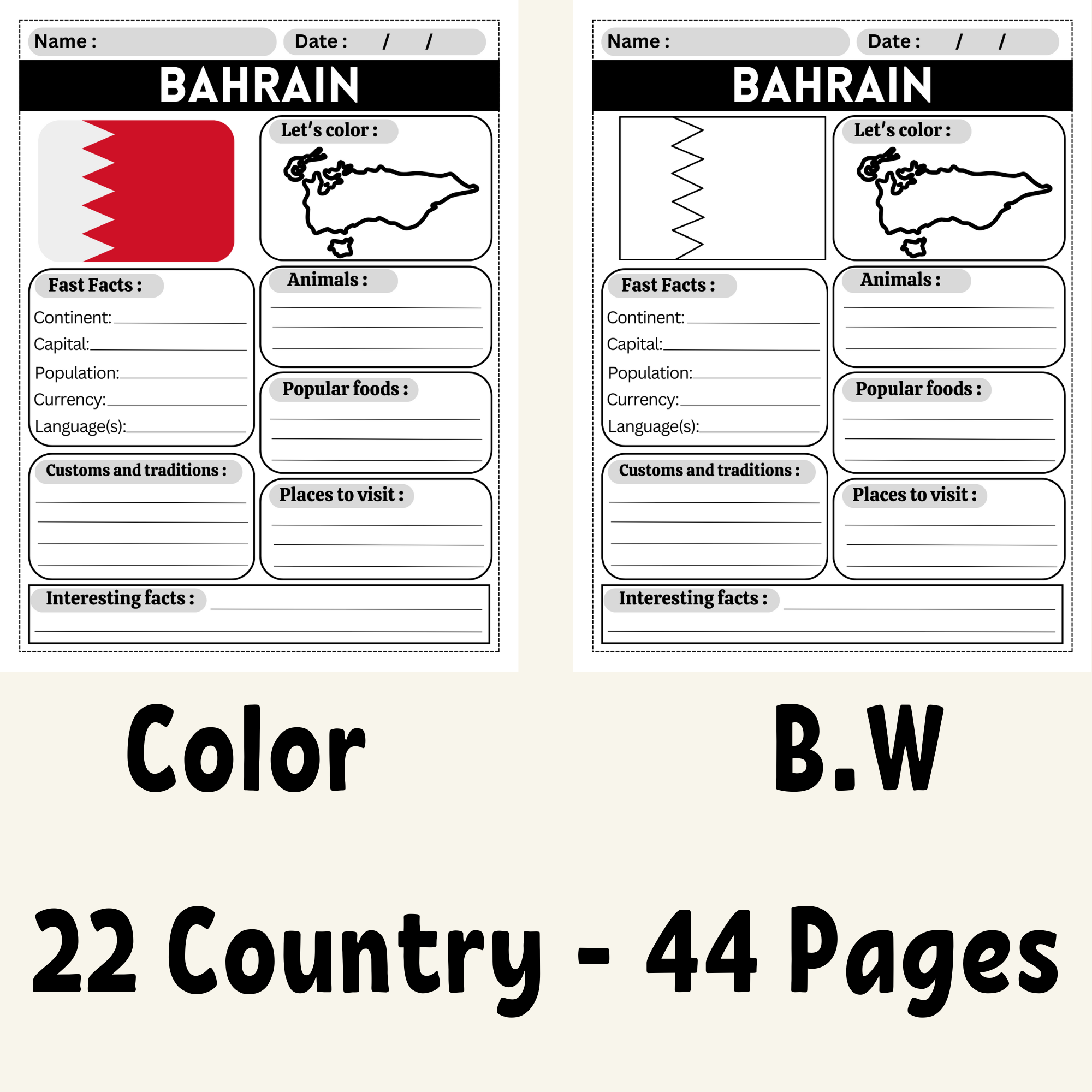 Arab American Heritage Month: Arabic Country Research Report Templates Projects