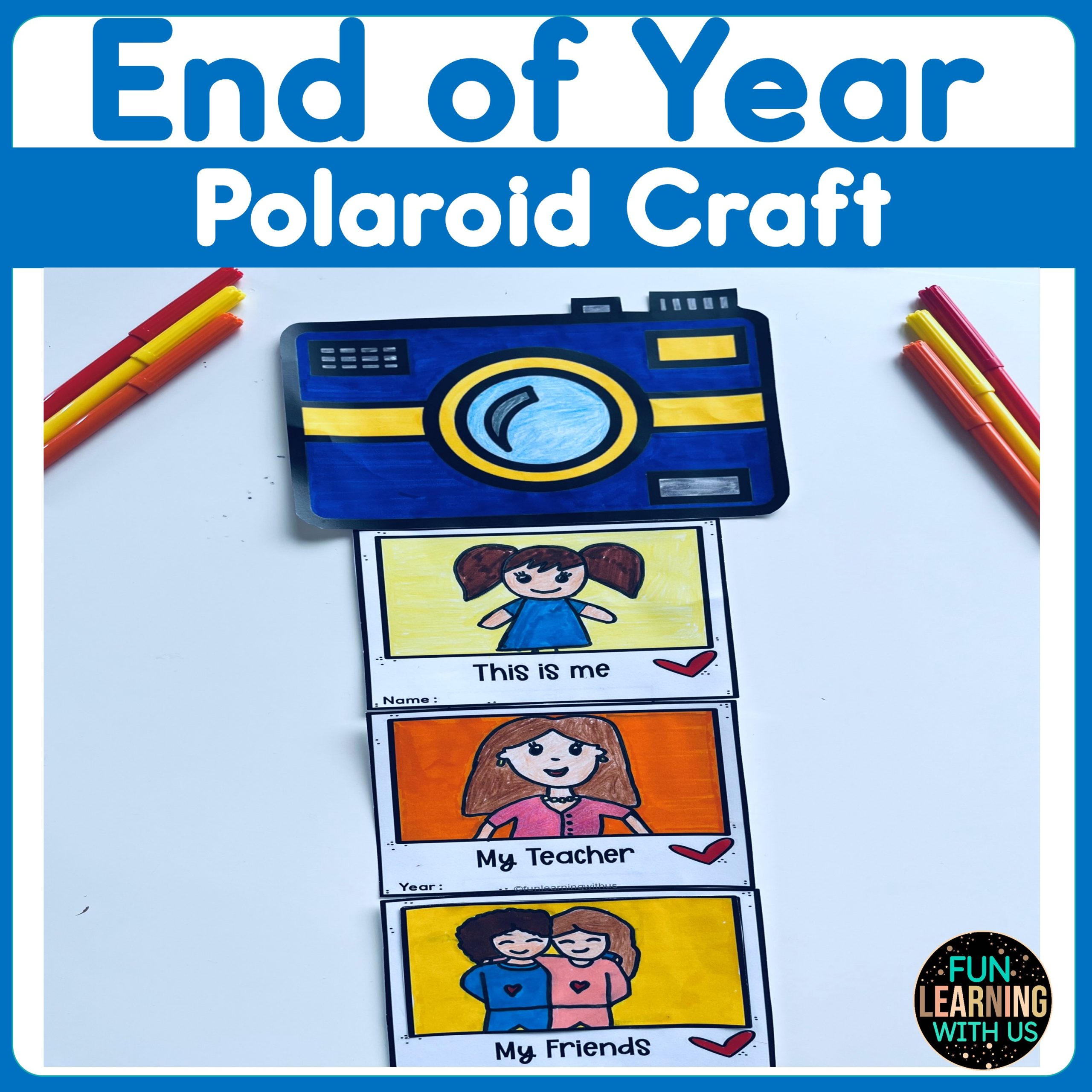 End of Year Memory Bulletin Board Crafts | Polaroid Craft | Summer Memory Craft