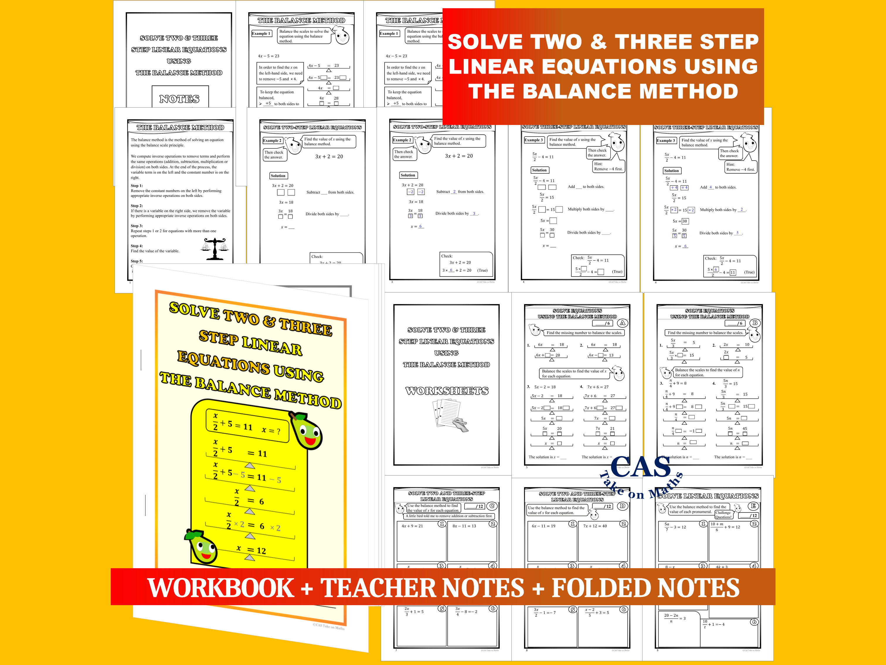 Solve Two & Three Step Linear Equations-Balance Method
