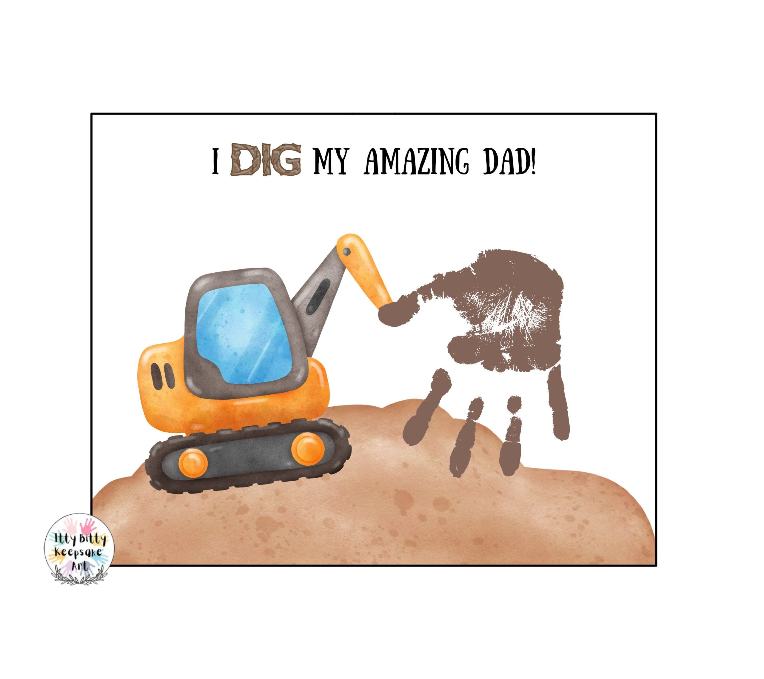 Father's Day Handprint Craft Printable Template / I Dig My Dad