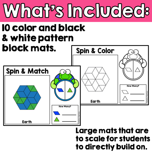 Earth Day Pattern Blocks April Math Games - Kindergarten Math Counting ...