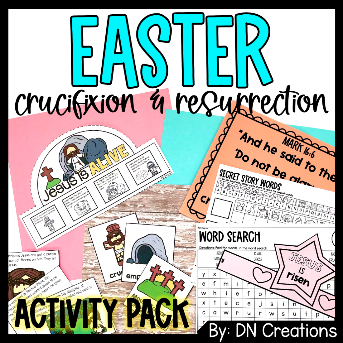 Easter Bible Activities | Jesus Crucifixion and Resurrection | Passion Week