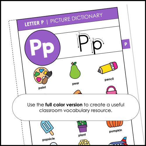 Alphabet Picture Dictionary from A to Z - Spelling & Writing Notebook ...