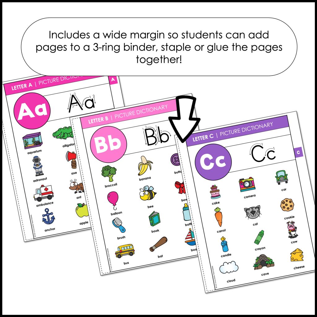 Alphabet Picture Dictionary from A to Z - Spelling & Writing Notebook ...