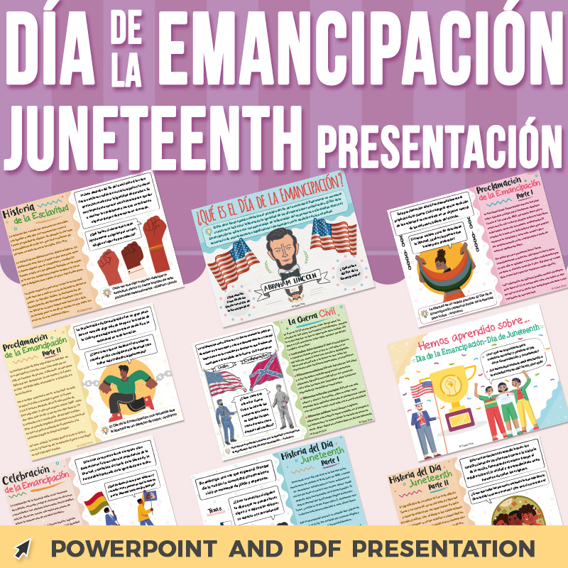 Día de la Emancipación, Día Juneteenth Presentación PowerPoint | Discussion Q's