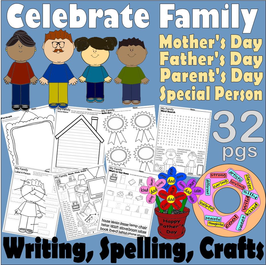 Mother’s Day Father’s Day Parents Special Person FAMILY Crafts & ELA Worksheets