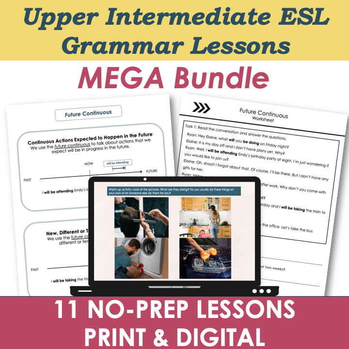 B2 Upper Intermediate Grammar Lesson Plans, Activities, Worksheets MEGA BUNDLE - Adult ESL EFL ELL