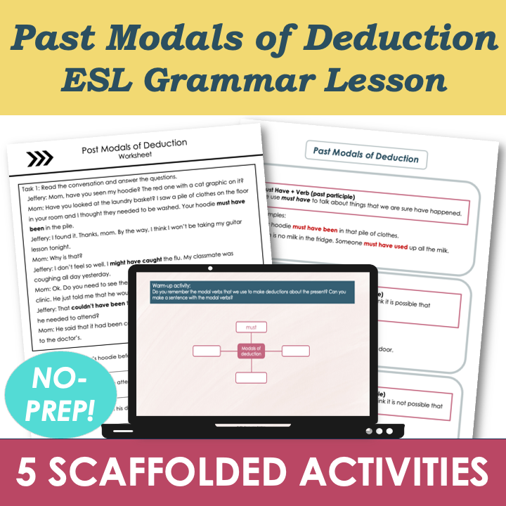 Past Modals of Deduction – Adult ESL B2 Grammar Lesson, Activities, Worksheets