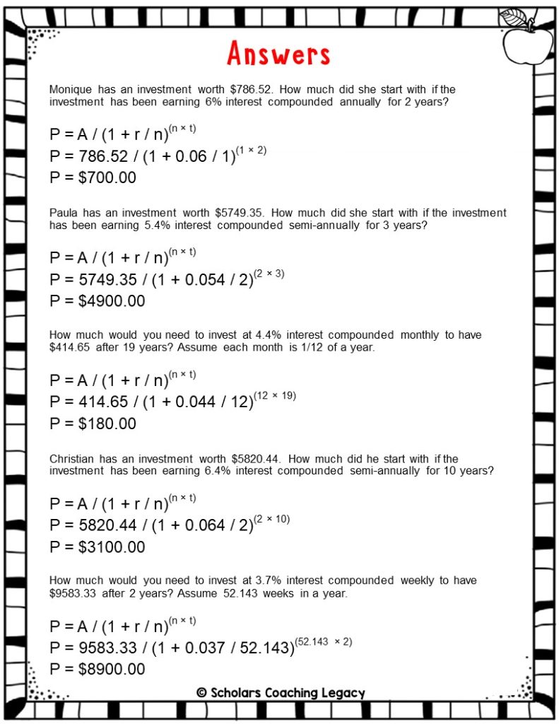 FIND THE INITIAL INVESTMENT IN THE AMOUNT OF COMPOUND INTEREST RATE ...