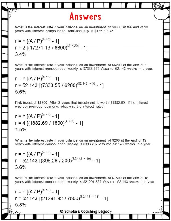 Interest Problems Gen Math FIND THE INTEREST RATE IN THE COMPOUND INTEREST RATE PROBLEMS Math ...
