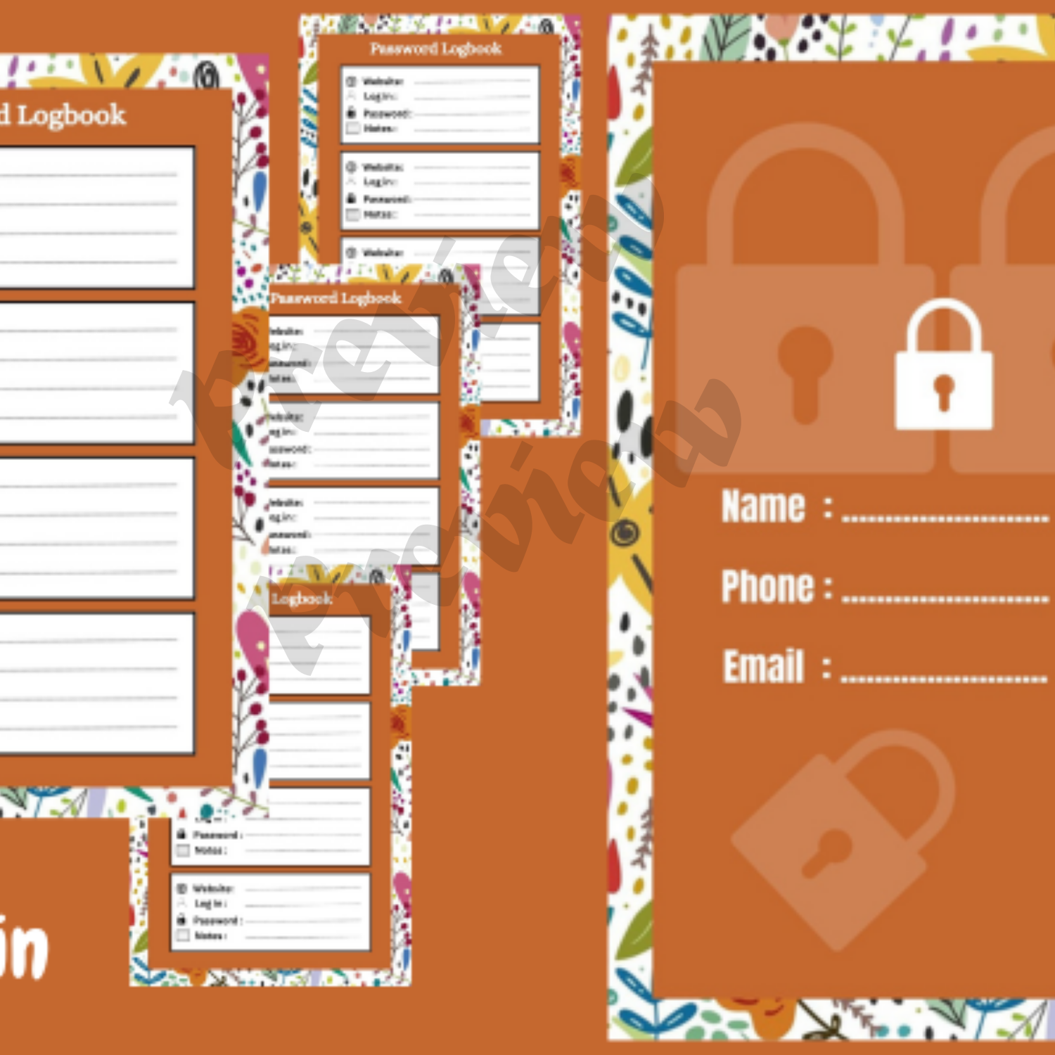 Password Logbook 6x9 in