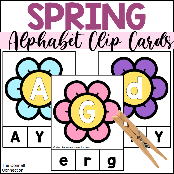 Spring Alphabet Clip Cards