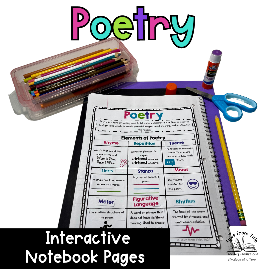 Elements of Poetry Interactive Notebook Pages