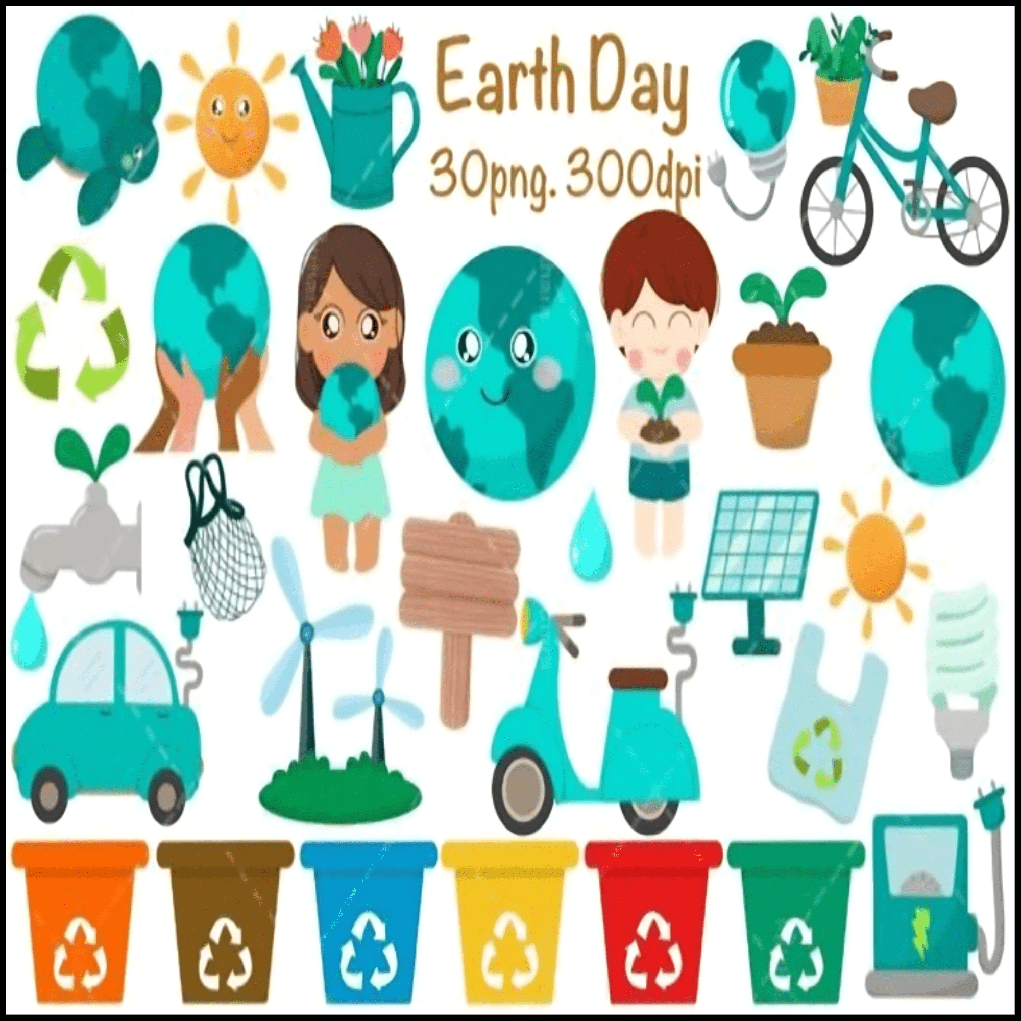 Recycling Clip Art {Earth Day Clip Art} - Earth Day craftivity 2024