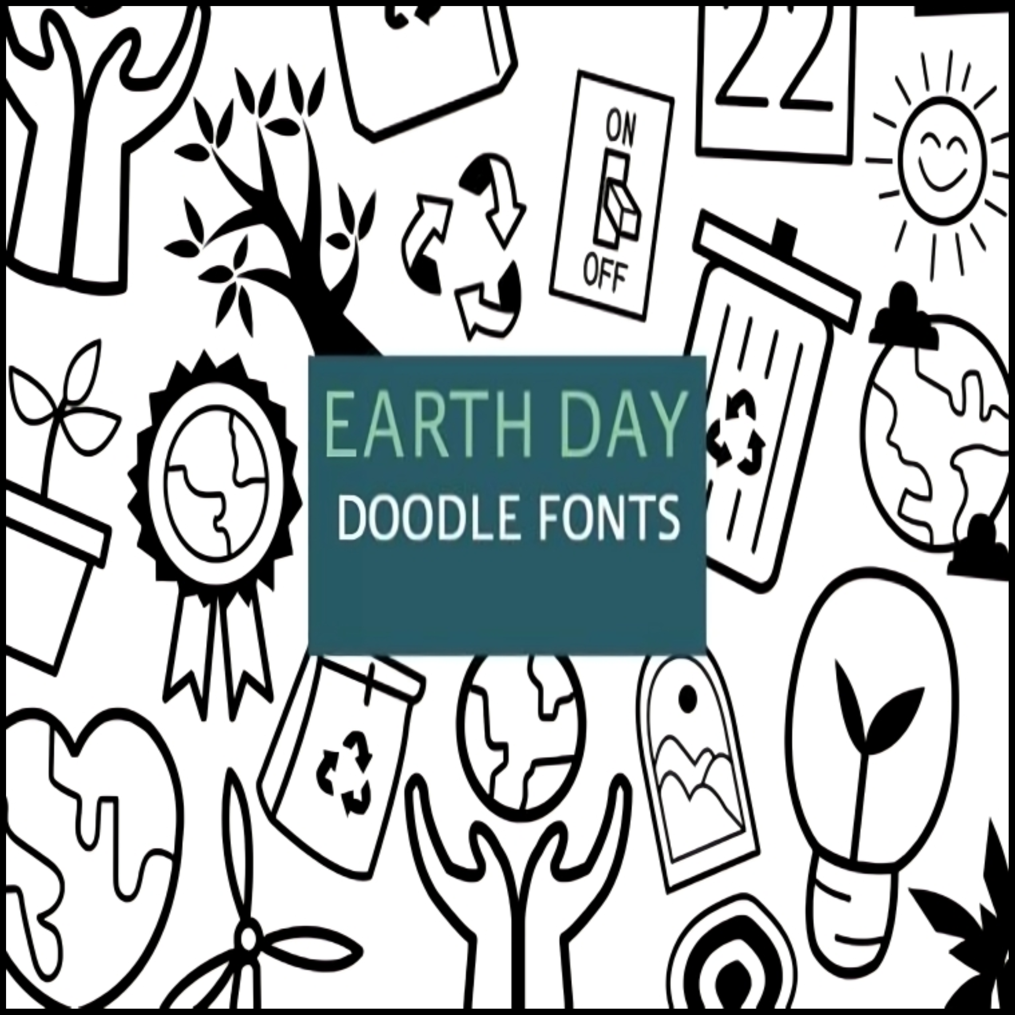 Earth Day Doodle Font {Creative Clips Clipart}