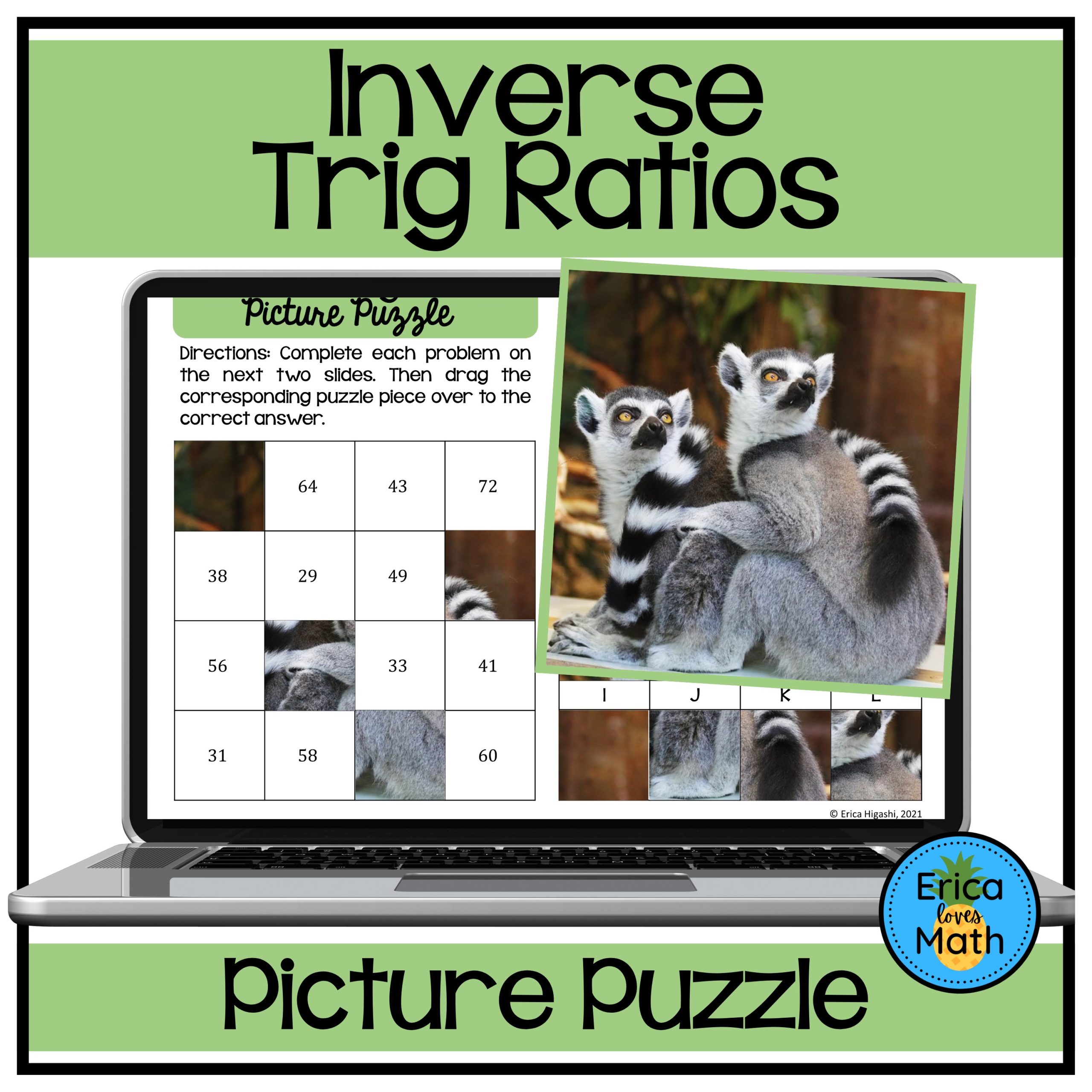 Inverse Trig Ratios Digital Activity Picture Puzzle