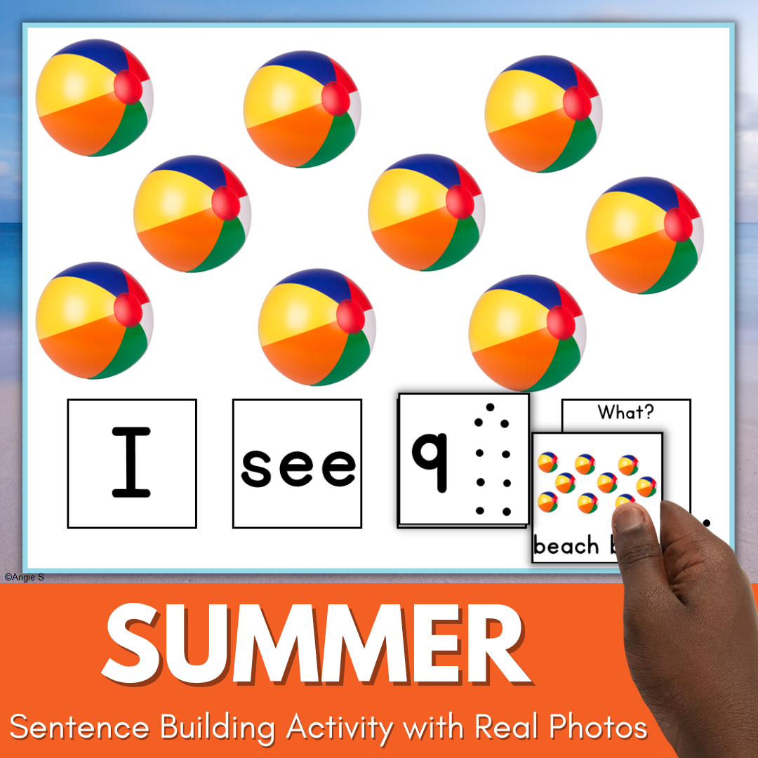 Summer Speech Therapy Activit y - Building Sentences for Special Education and Autism