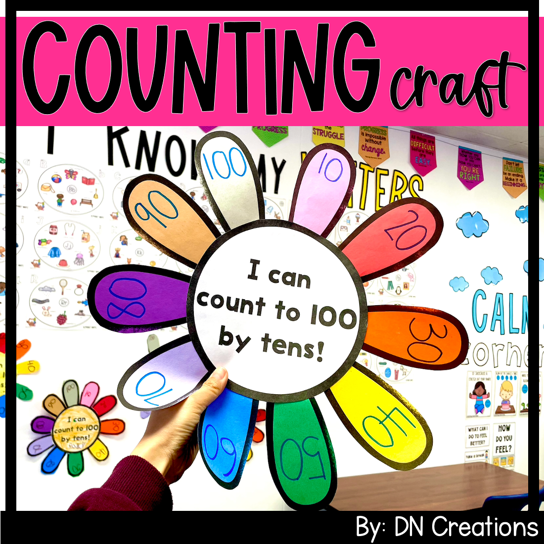 Flower Number Craft | Count to 100 Craft | Spring Math Craft
