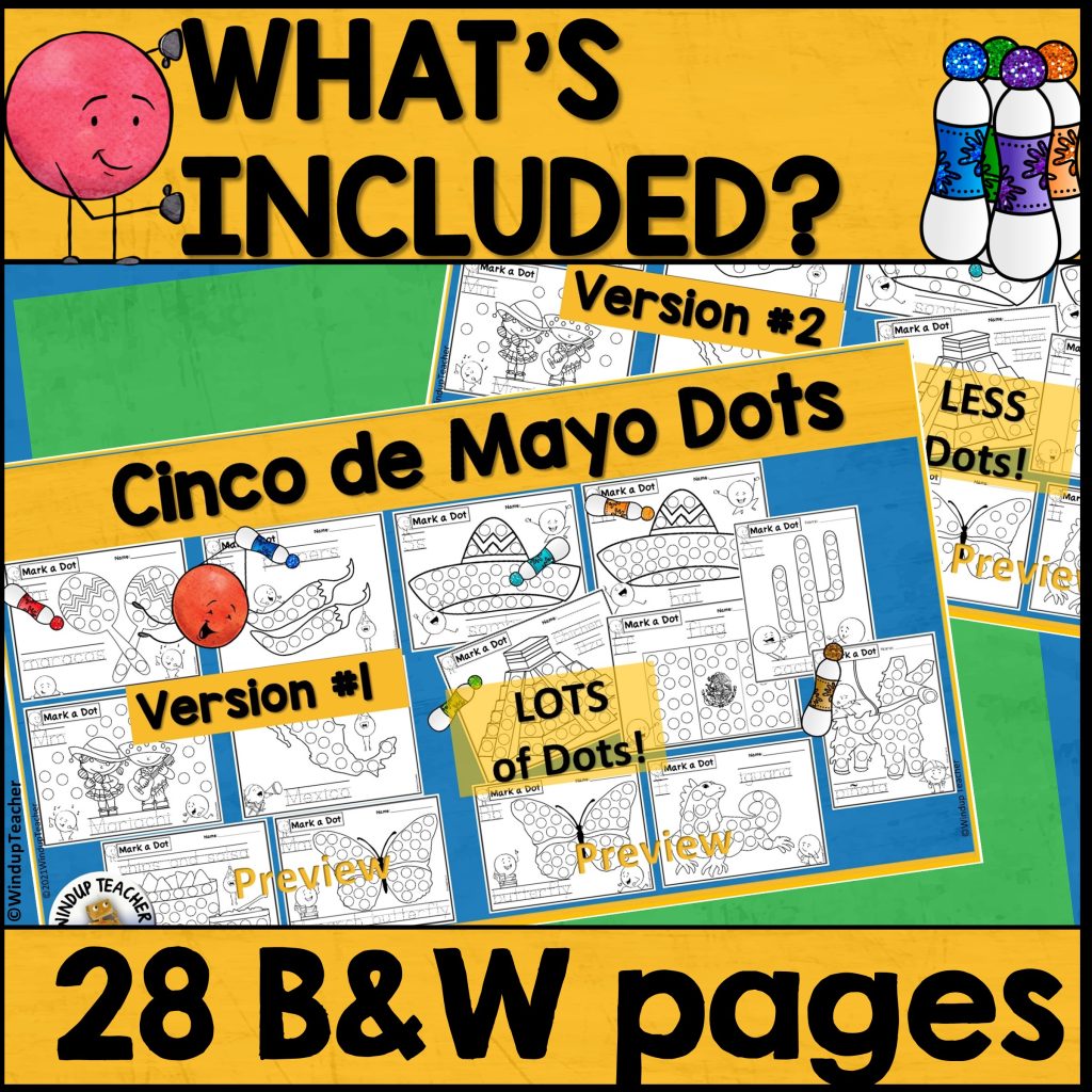 Cinco de Mayo Bingo Dot Dauber Worksheets - Do-A-Dot Marker Printable ...