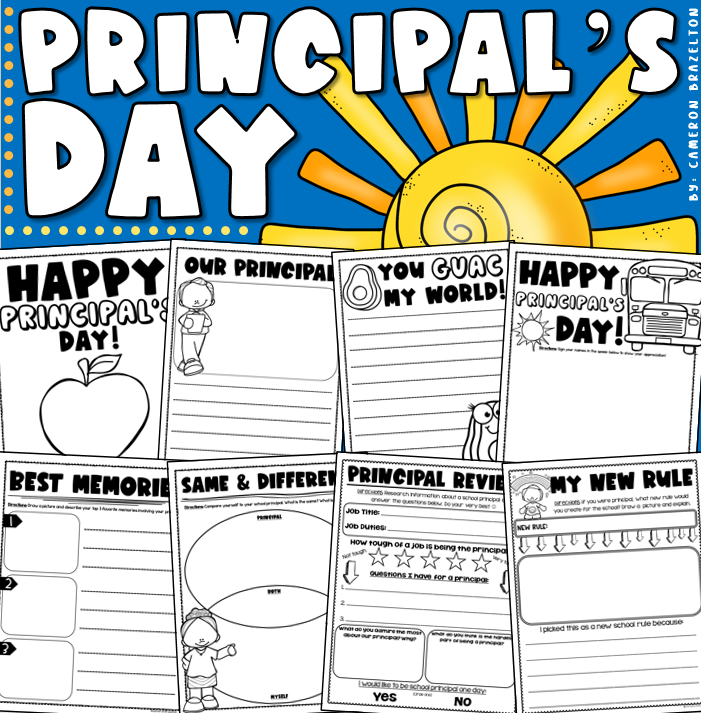 School Principal Appreciation Day Book | Administration Thank You Cards Activity