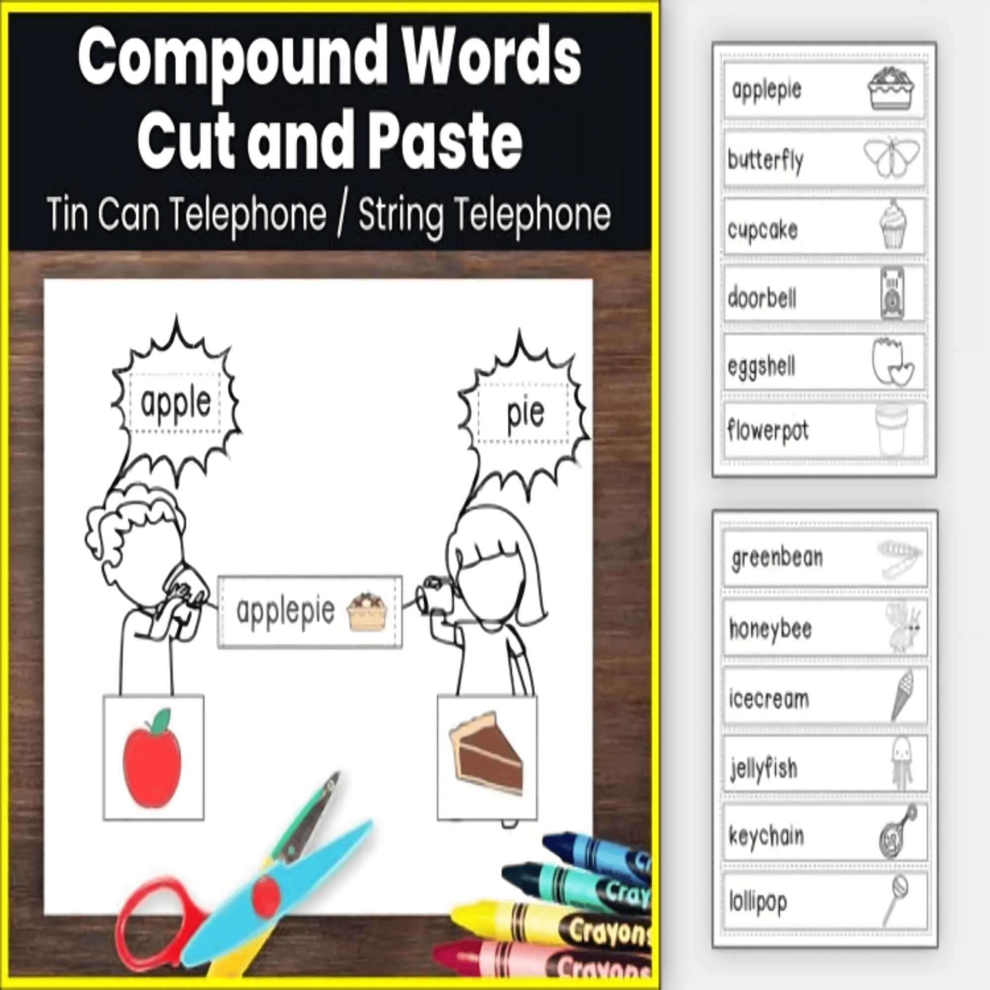 Spring Craft Compound Word | Rainbow Kindergarten Craftivity | Craft Puzzle