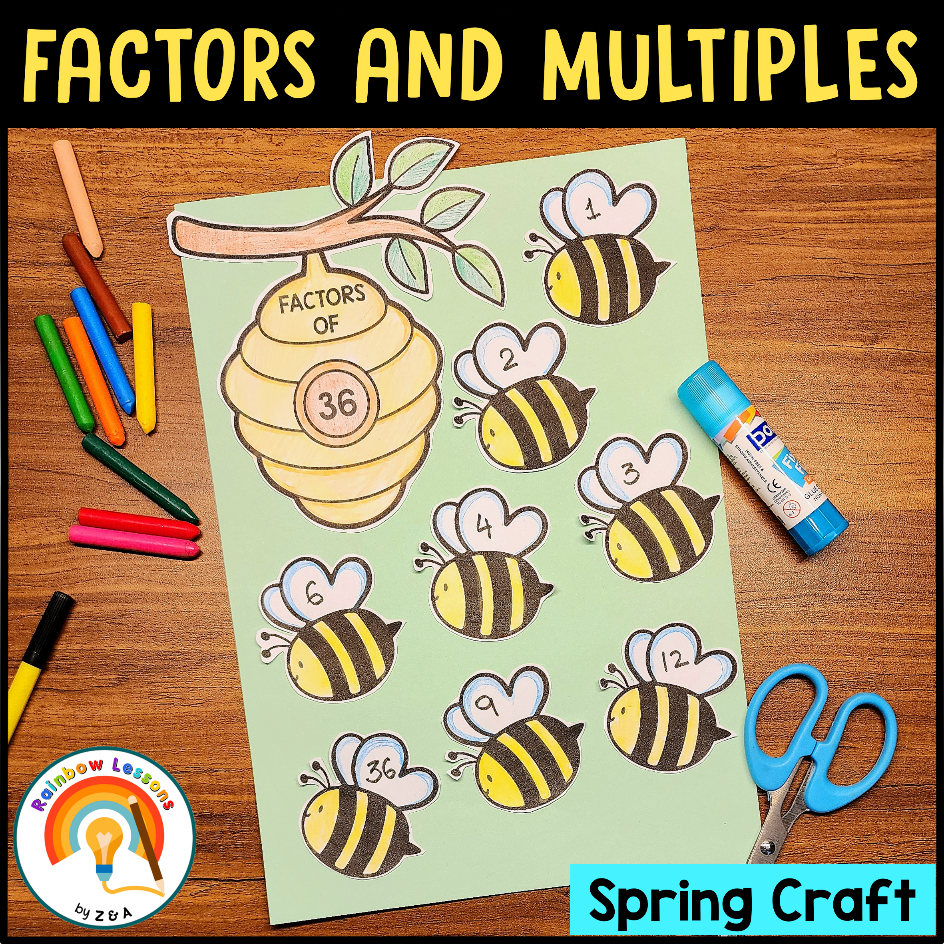 Spring Math Craftivity | Factors and Multiples Game | Spring Math Activities