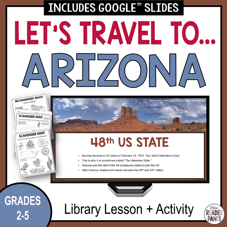 Arizona Library Lesson - Arizona State Study - Arizona Presentation - US States
