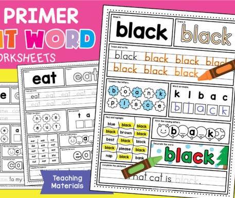 Kindergarten Dolch Sight Word Worksheets Practicing Reading, Writing