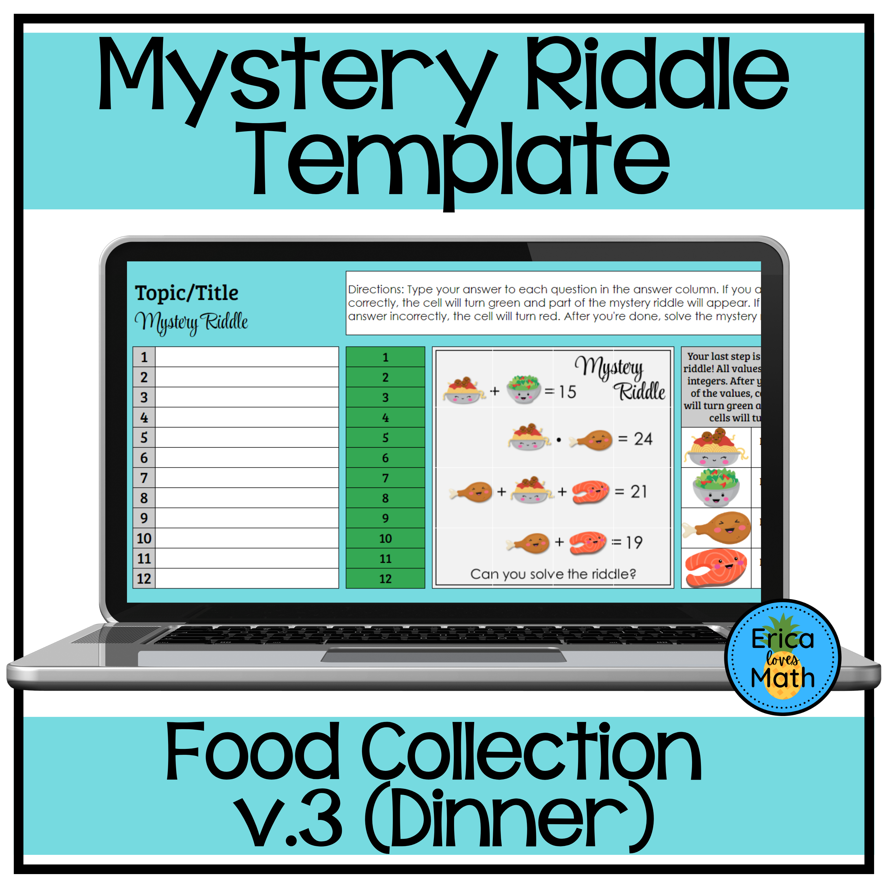 Editable Digital Activity Template (Food v.3)