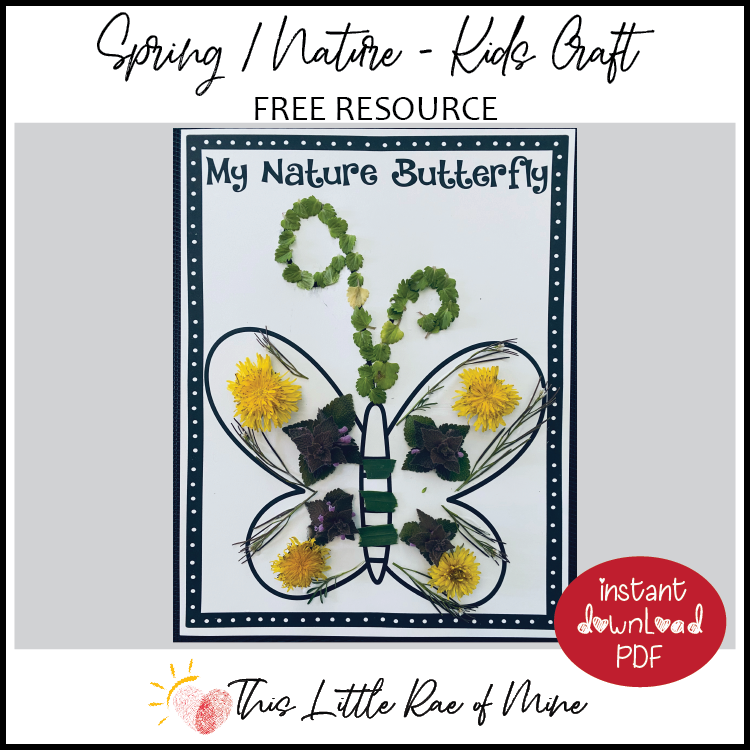 My Nature Butterfly - flowers - printable - fine motor skills - free resource
