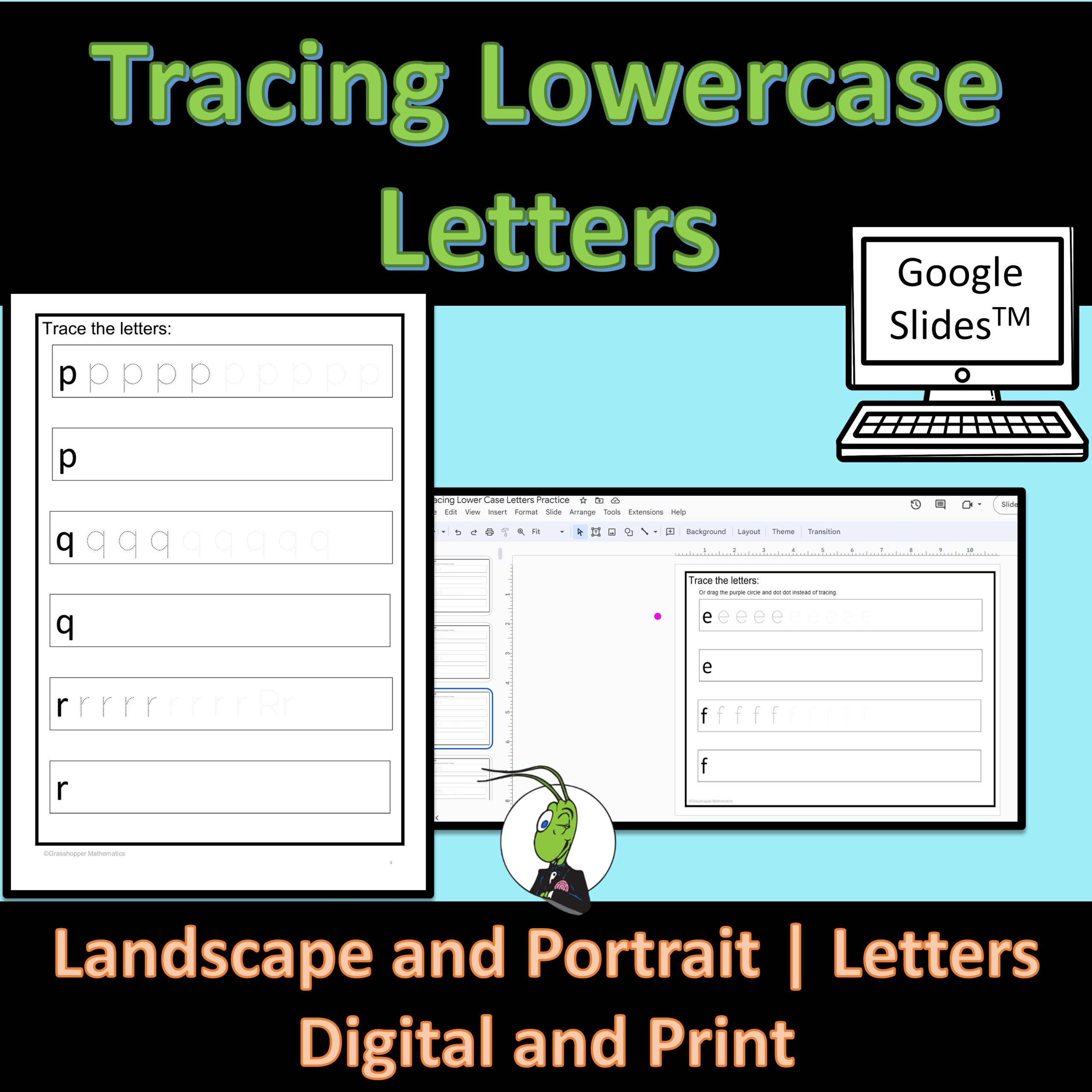 Tracing Lowercase Letters Worksheet PreK Digital and Printable