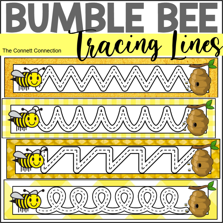 Bee Prewriting Tracing Lines Activity