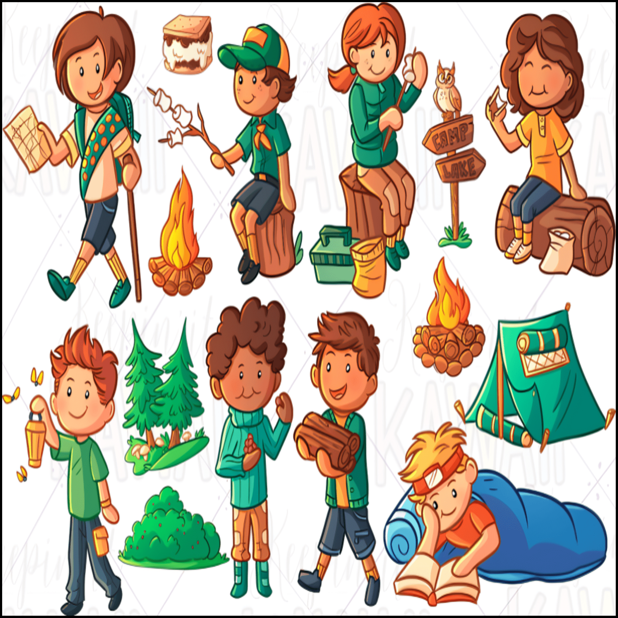 Cute Camping Clip Art : Summer Camp {Creative Clips Digital Clipart}