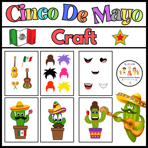 Craft Activities Worksheets Cut And Paste Cinco De Mayo - Made By Teachers