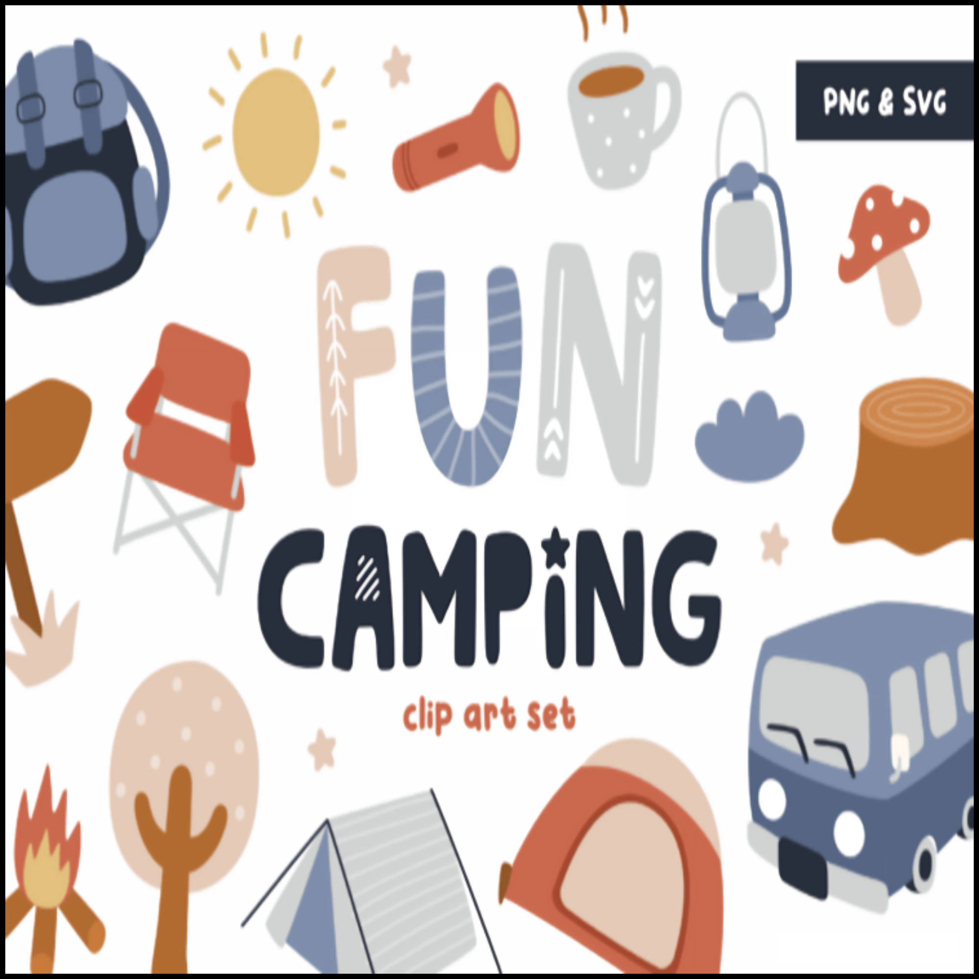 Fun Camping Clip Art Set : Summer Camp {Creative Clips Digital Clipart} FREE